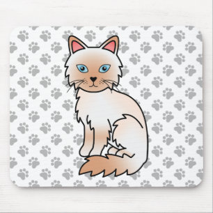 Red Point Birman / Ragdoll Niedlich Cat & Paws Mousepad