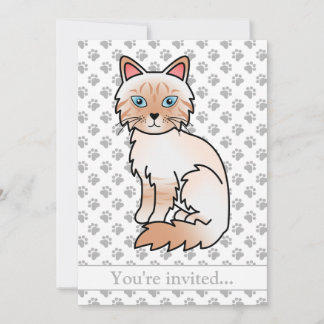 Red Point Tabby Birman/Ragdoll Cat Birthday Party Einladung