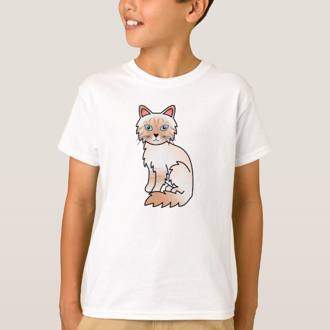 Red Point Tabby Birman / Ragdoll Cat T-Shirt (Vorderseite)