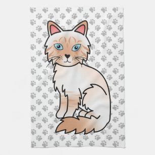 Red Point Tabby Birman / Ragdoll Niedlich Cat & Pa Geschirrtuch