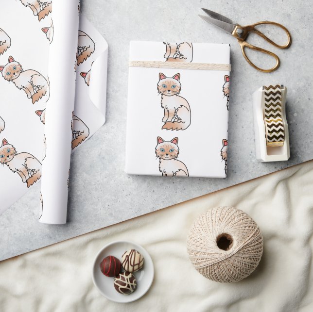 Red Point Tabby Birman / Ragdoll Niedlich Cat Patt Geschenkpapier (Kunsthandwerk)