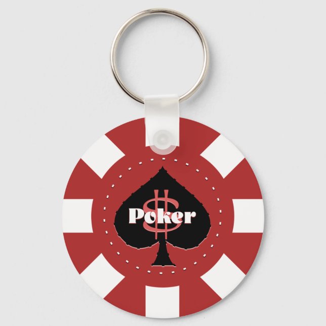 Red Poker Chip Schlüsselanhänger (Vorderseite)