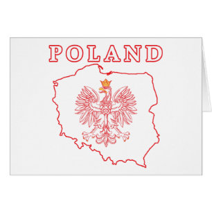 Red Poland Karte mit Eagle