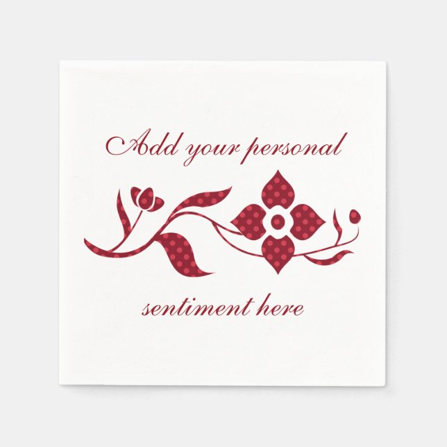 Red Polka Dot Blume Serviette (Vorderseite)