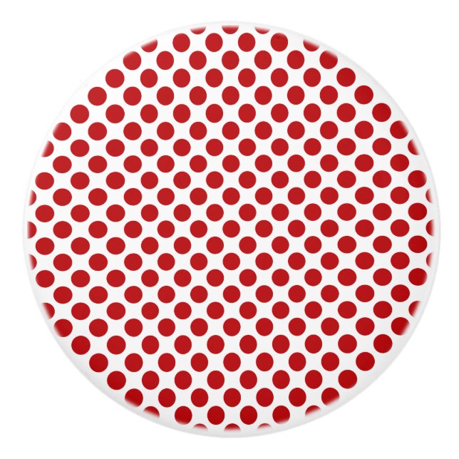 Red Polka Dot Design - Schublade Keramikknauf (Vorderseite)