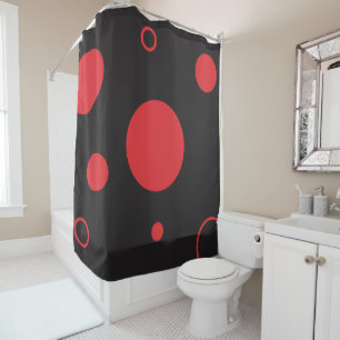 Red Polka Dot Duschvorhang