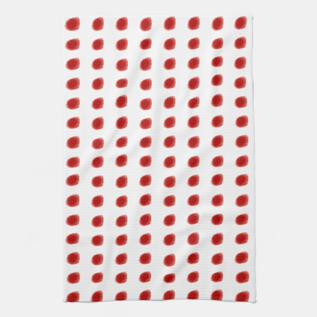 Red Polka Dot Geschirrtuch (Vertikal)