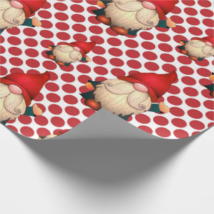 Red Polka Dot Gnomes Weihnachtswrapping Paper Geschenkpapier