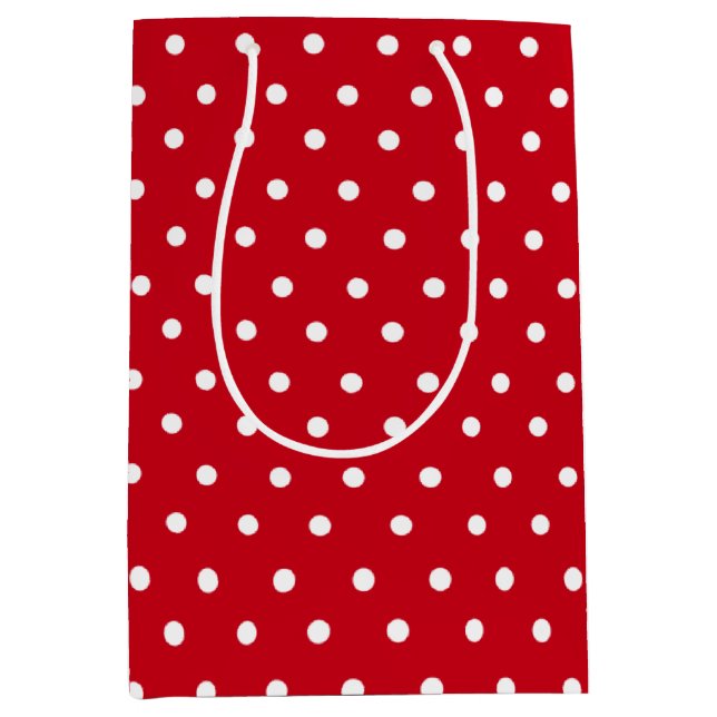 Red Polka Dot Mittlere Geschenktüte (Vorderseite)
