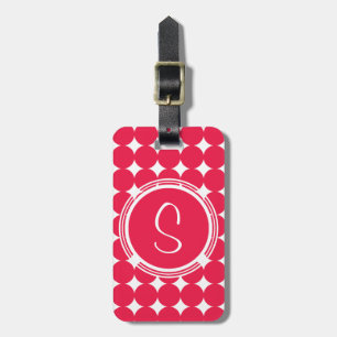 Red Polka Dot Monogram Gepäckanhänger