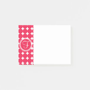 Red Polka Dot Monogram Post-it Klebezettel