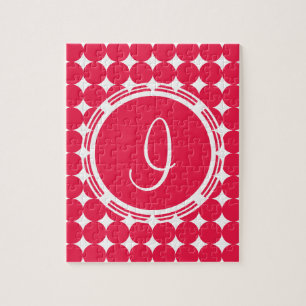 Red Polka Dot Monogram Puzzle