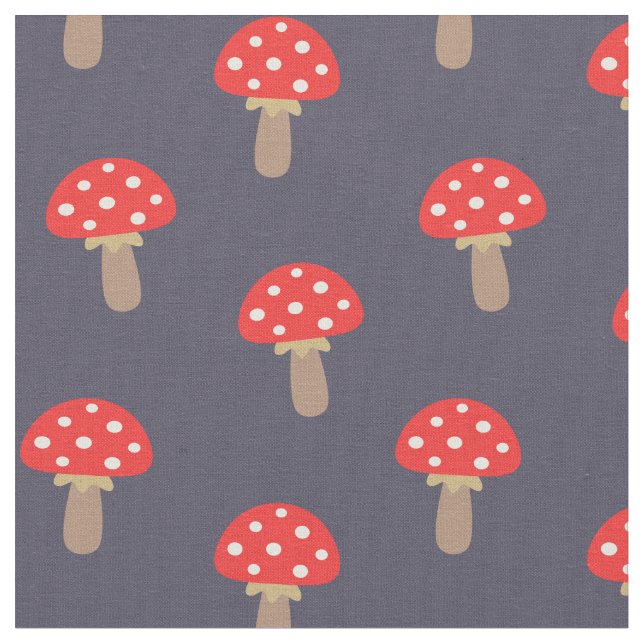 Red Polka Dot Mushrooms-Muster Stoff (Nahaufnahme)