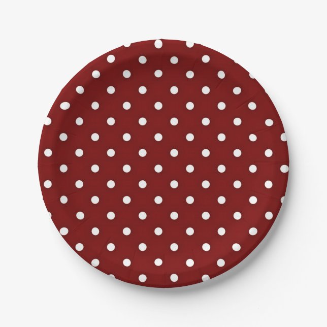 Red Polka Dot Pappteller (Vorderseite)