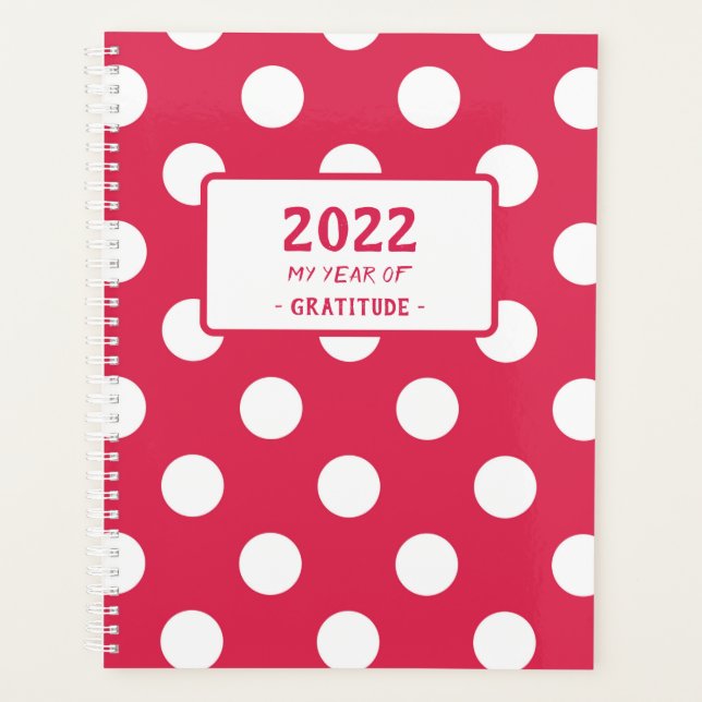 Red Polka Dot Planer Wort des Jahres (Vorderseite)