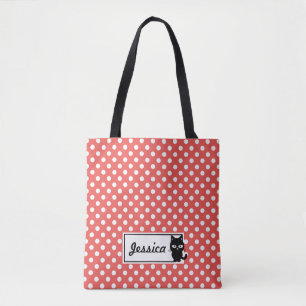 Red Polka Dot und Black Cat Personalisiert