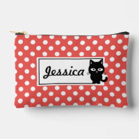Red Polka Dot und Black Cat Personalisiert