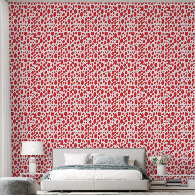 Red Polka Dot Wallpaper Tapete (Schlafzimmer)