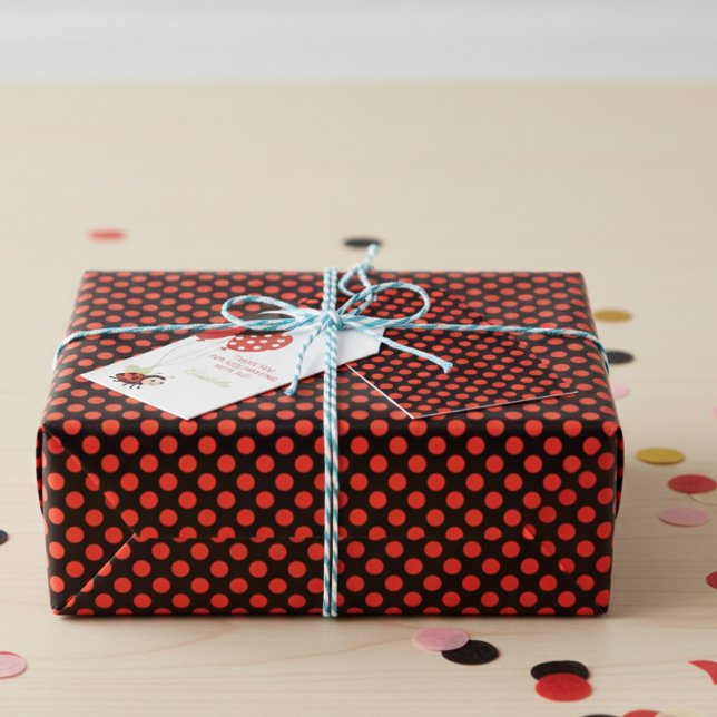 Red Polka Dot Wrapping Paper Geschenkpapier (Red and black polka dot wrapping paper)