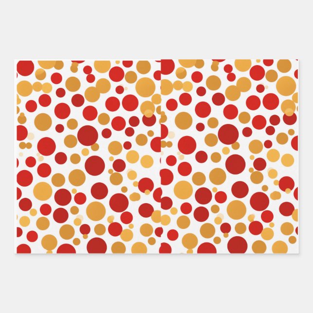 Red Polka-Dot Wrapping Paper Set Geschenkpapier Set (Vorderseite)