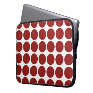 Red Polka Dots auf Weiß Laptopschutzhülle