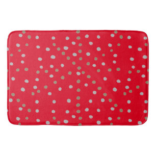 Red Polka Dots Badematte