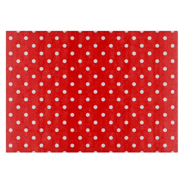 Red Polka Dots Cutting Board Schneidebrett (Vorderseite)