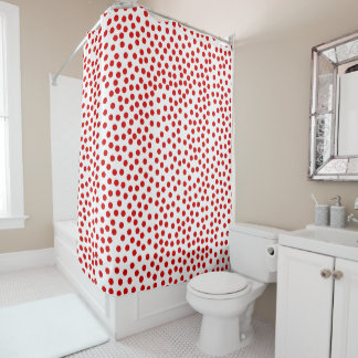 Red Polka Dots Duschvorhang