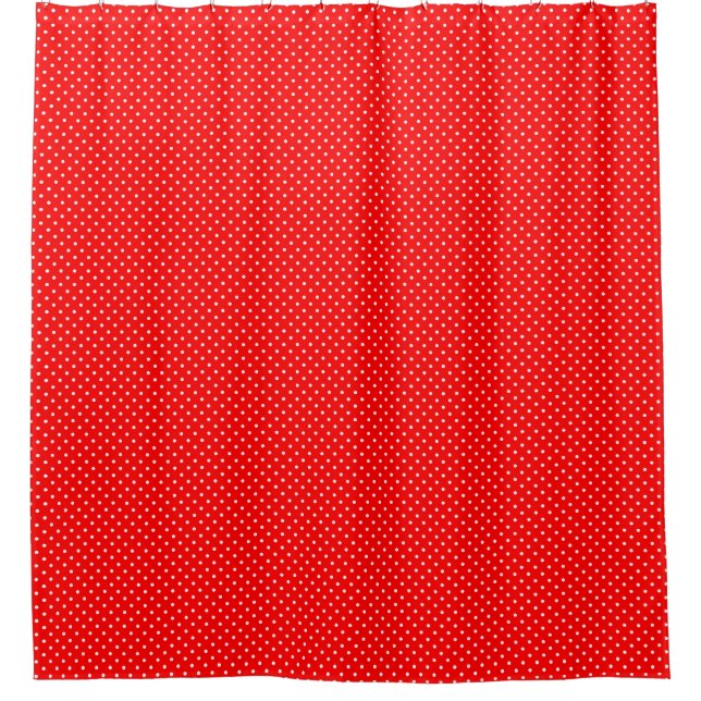 Red Polka Dots Duschvorhang (Vorderseite)