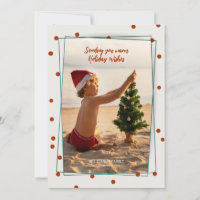 Red Polka Dots Foto Holiday Card