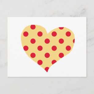 Red Polka Dots Heart Postkarte