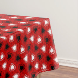 Red Polka Dots Lace Hearts Tischdecke