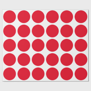 Red Polka Dots Large Geometric Muster Weiß Geschenkpapier