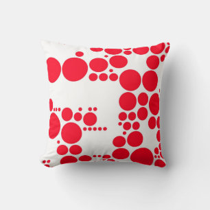Red Polka Dots Muster Retro Art Design Kissen