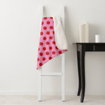 Red Polka Dots on Pink