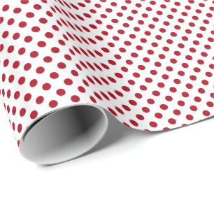 Red Polka Dots on White Geschenkpapier