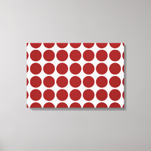 Red Polka Dots on White Leinwanddruck