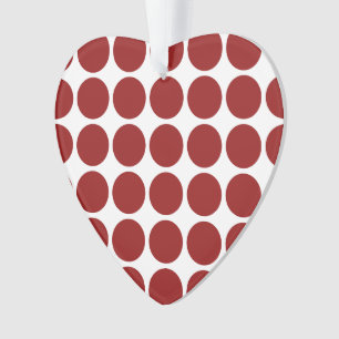 Red Polka Dots on White Ornament