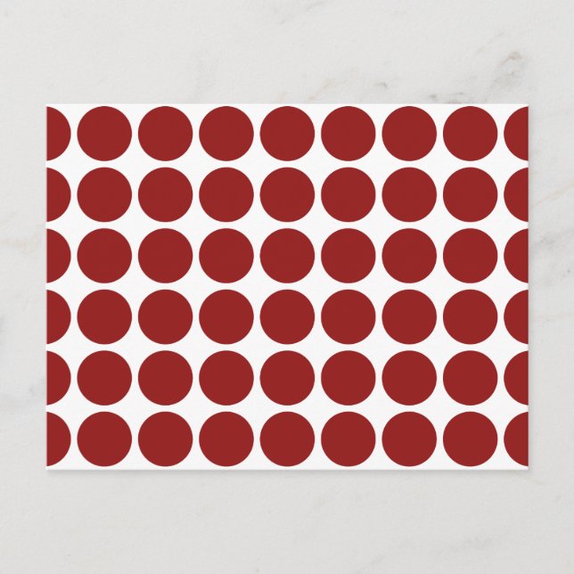 Red Polka Dots on White Postkarte (Vorderseite)