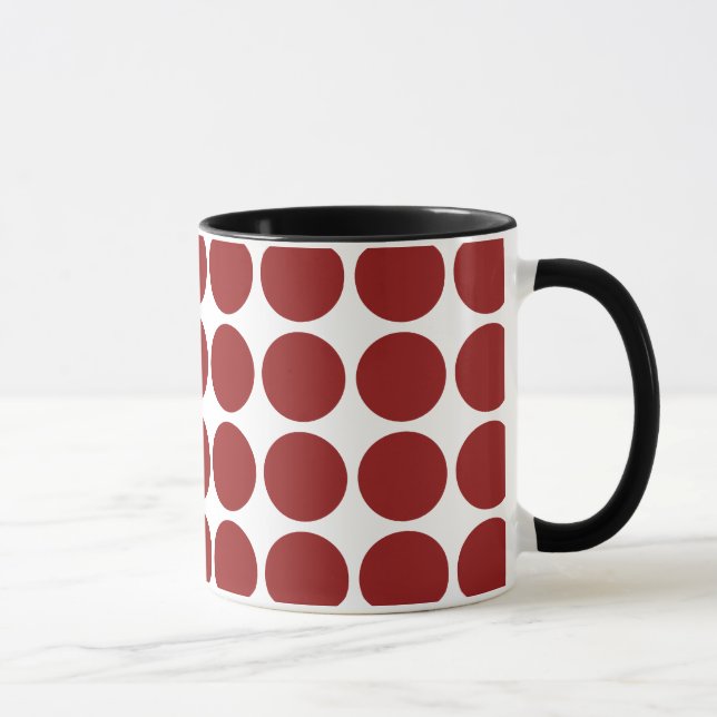 Red Polka Dots on White Tasse (Rechts)