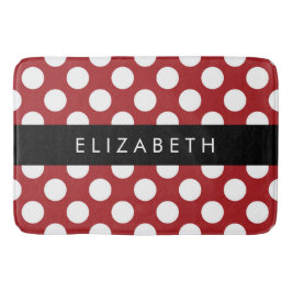 Red Polka Dots, Polka Dot Pattern, Ihr Name Badematte