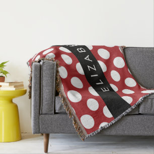 Red Polka Dots, Polka Dot Pattern, Ihr Name Decke