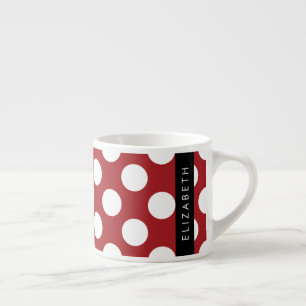 Red Polka Dots, Polka Dot Pattern, Ihr Name Espressotasse