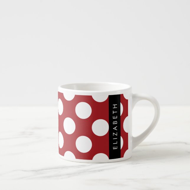 Red Polka Dots, Polka Dot Pattern, Ihr Name Espressotasse (Rechts)