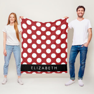 Red Polka Dots, Polka Dot Pattern, Ihr Name Fleecedecke