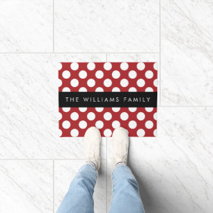 Red Polka Dots, Polka Dot Pattern, Ihr Name Fußmatte