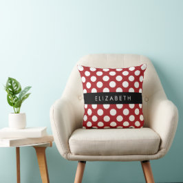 Red Polka Dots, Polka Dot Pattern, Ihr Name Kissen