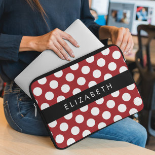 Red Polka Dots, Polka Dot Pattern, Ihr Name Laptopschutzhülle