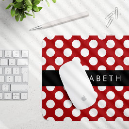 Red Polka Dots, Polka Dot Pattern, Ihr Name Mousepad