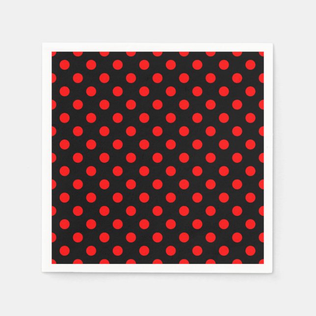 Red Polka Dots Serviette (Vorderseite)